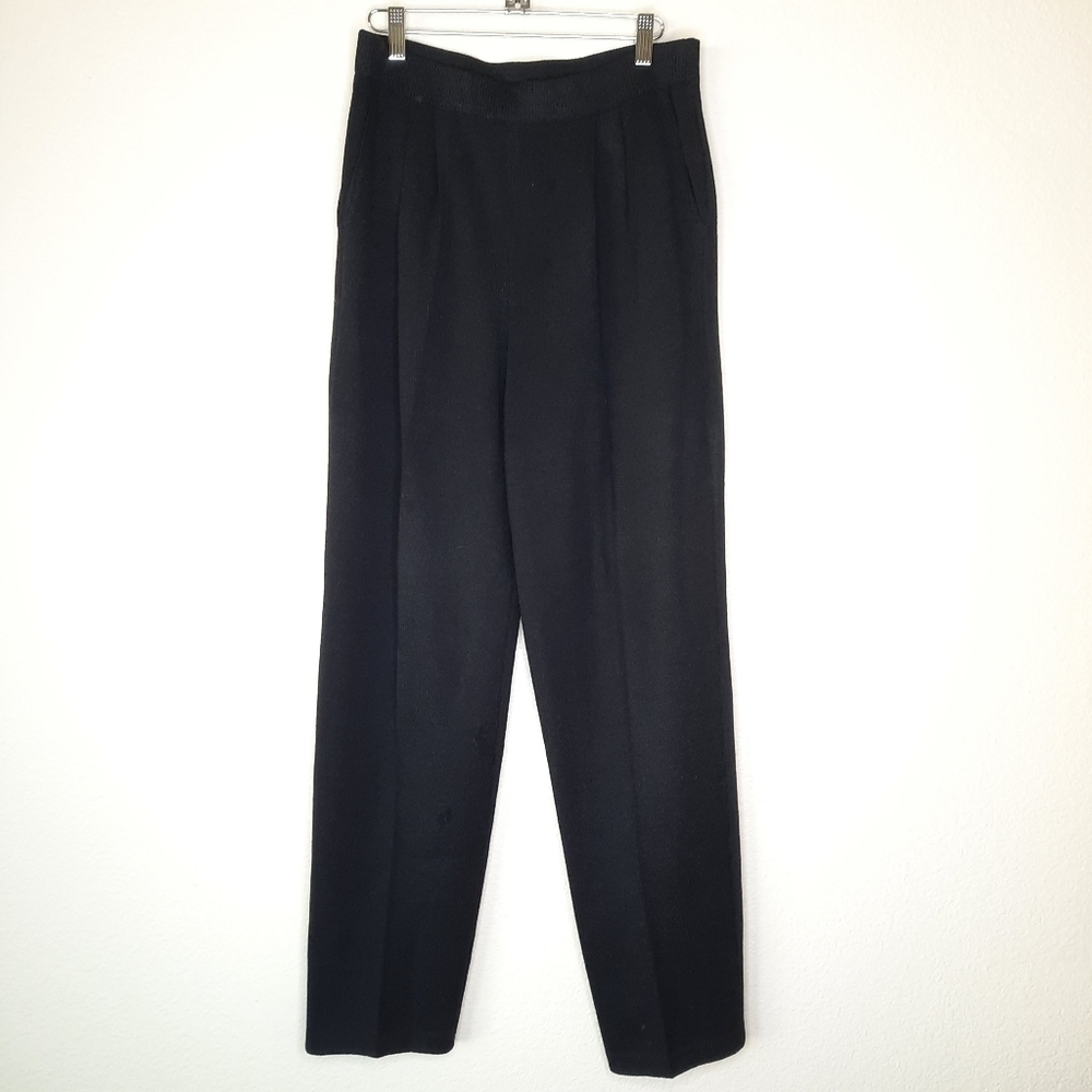 St. John Basic Black Knit Trousers Pants 6